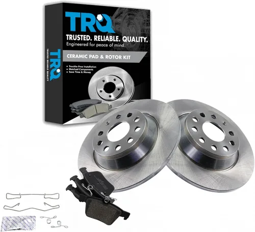 Miniatura 147 de TRQ Kit de rotor de freno trasero y pastillas de cerámica Posi premium compatible con camioneta Chevy GMC