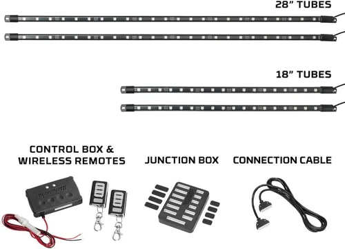 Miniatura 2 de LEDGlow Kit de iluminación de neón para carrito de golf de 4 plazas con luces LED de millones de colores expandibles para EZGO Yamaha Club Car