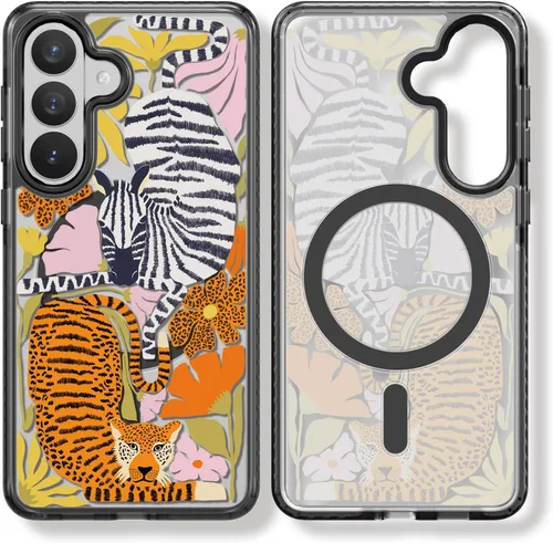 Miniatura 57 de Rosarnnah Funda compatible con Samsung Galaxy S24 Ultra, bonita estética, a la moda, divertida funda con estampado de gatito y gato, duradera a