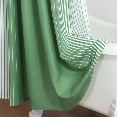 Miniatura 121 de Cortinas de Ducha Negras, Cortinas de Ducha de Poliéster Impermeable con Rayas Horizontales Degradadas en Blanco y Negro Modernas para Baño, 72x72
