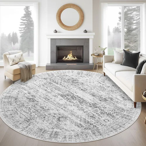 Miniatura 255 de Alfombra de pasillo Soalmost 2'6" x 10' lavable, alfombra antideslizante para cocina, baño, lavandería, alfombras vintage ultra delgadas para Beige
