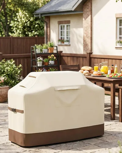 Miniatura 7 de Vailge Funda para parrilla al aire libre, cubierta impermeable de 48 pulgadas, cubierta de parrilla de gas resistente 600D, resistente a los rayos