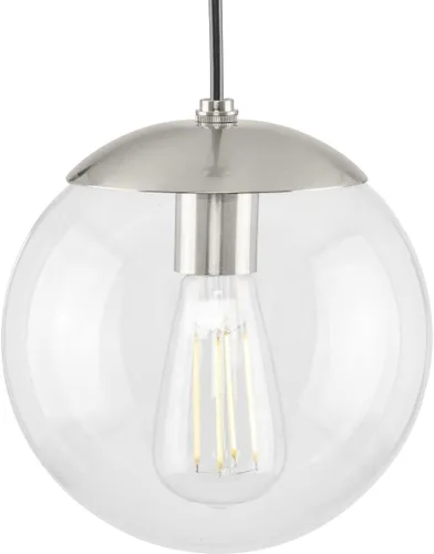 Miniatura 14 de Progress Lighting Atwell Collection - Lámpara colgante colgante moderna con forma de globo de cristal transparente de bronce cepillado