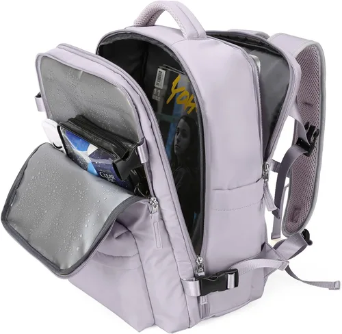Miniatura 14 de WONHOX - Mochila grande, aprobada para vuelo, unisex, para viajes, trabajo, negocios o laptop, a1-Negro, Medium