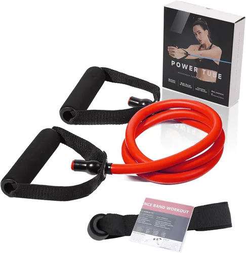 Miniatura 13 de Bandas de resistencia con asas para entrenar mujeres y hombres, bandas de ejercicio con anclaje de puerta, bandas elásticas para entrenamientos