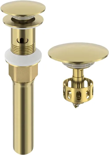 MIAOHUI Desagüe desplegable para fregadero con desbordamiento, tapón de drenaje para lavabo de baño, colador antiobstrucción integrado que se adapta