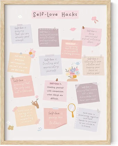 HAUS AND HUES Arte de pared con citas inspiradoras, afirmaciones diarias para mujeres, carteles inspiradores para niñas adolescentes, carteles con