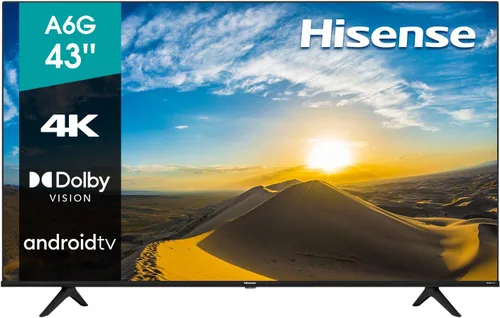 Hisense - Televisión Smart 43A6G de 43 pulgadas con resolución 4K Ultra HD, con Android, compatibilidad con Alexa