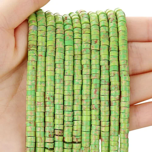 Miniatura 24 de BONNY BOXX 150 piezas de cuentas espaciadoras de jade blanco natural, cuentas sueltas semipreciosas planas redondas de jade heishi para hacer joyas