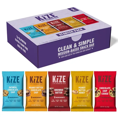 Miniatura 24 de KiZE Energy Bars - Barras energéticas de reemplazo de comidas con alto contenido de proteínas, a base de mantequilla de almendras, sin gluten, sin