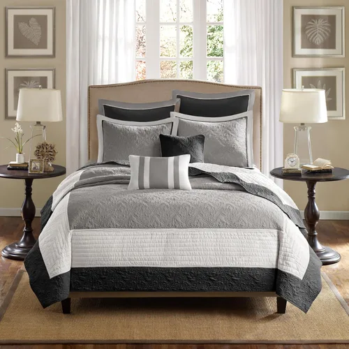 Miniatura 11 de Madison Park Attingham - Juego de edredón reversible, colcha transpirable para todas las estaciones, capas de ropa de cama ligeras y acogedoras