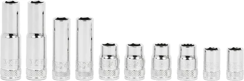 Miniatura 12 de ARES 39009 - Juego de 12 llaves de vaso métricas flexibles de 1/4 pulgadas, 6 puntas construidas con acero al cromo vanadio tratado térmicamente