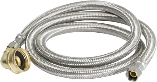 Highcraft CNCT28772-OM Conector, conecta el lavavajillas al agua, línea de suministro Dishwsher con codo giratorio, acero inoxidable trenzado de 72