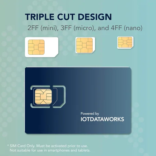 Miniatura 2 de Tarjeta SIM IoT ilimitada con servicio prepago de 12 meses Sin contrato, límites 64 kbps CAT1, 4G LTE/3G/2G Sin voz/SMS/Streaming Estados