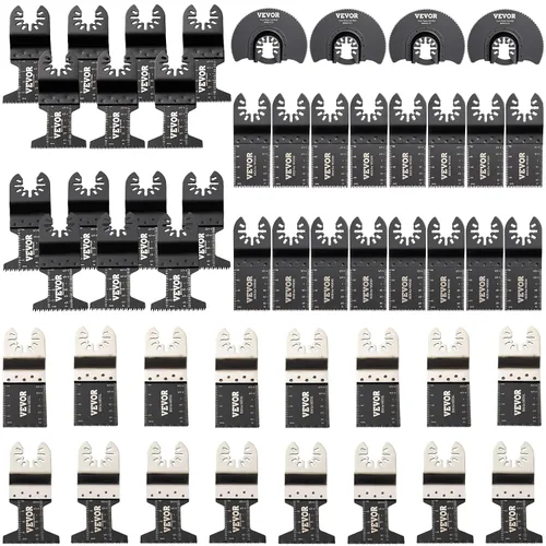 Miniatura 10 de VEVOR 100 piezas de cuchillas oscilantes, kit de cuchillas de multiherramienta de liberación rápida, cuchillas de herramienta HCS para madera