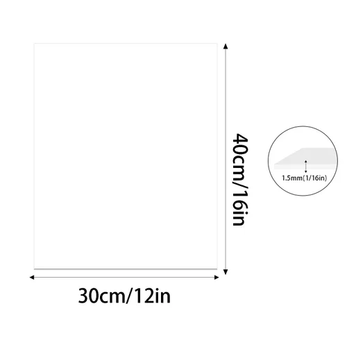 Miniatura 2 de Hojas de plástico ABS blanco de 16 x 12 x 1/16 pulgadas de grosor, flexible que el plexiglás moldeable que la lámina acrílica, paneles de plástico