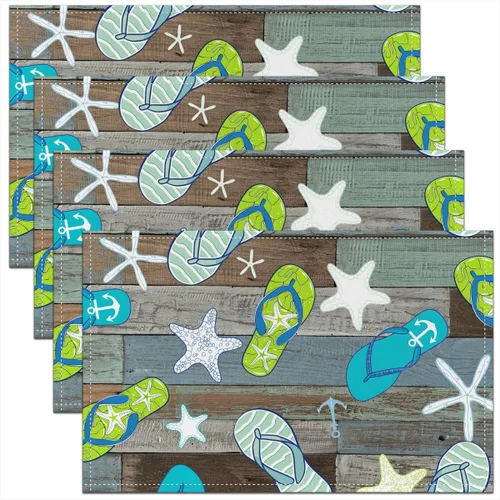 Miniatura 18 de Juego de 4 manteles individuales de mesa con diseño de gatos, diseño gótico, estrella, cielo, luna, constelación, 12 x 18 pulgadas, para mesa