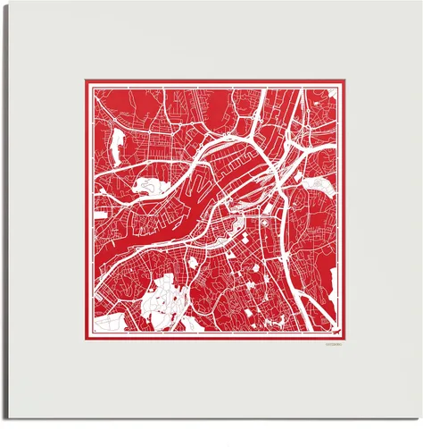 Miniatura 28 de O3 Design Studio Mapa de corte de papel Madrid negro mate de 20 x 20 pulgadas