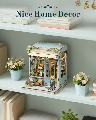 Miniatura 7 de Cutefun - Kit de rincón de libros - Kit de casa en miniatura DIY para adultos y adolescentes, kit de rompecabezas de madera 3D en miniatura con LED