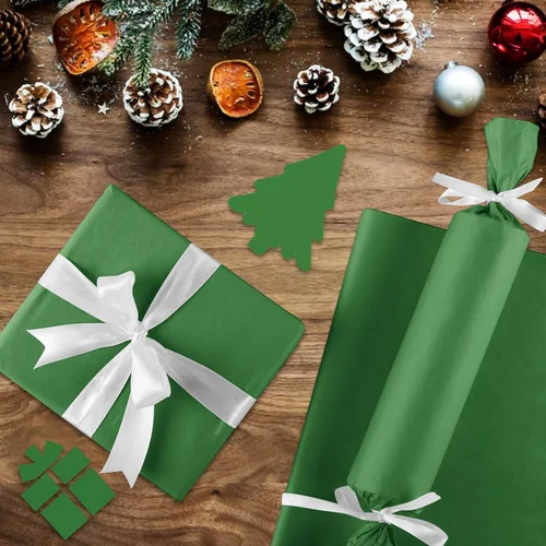 Miniatura 5 de CHRORINE Papel de seda verde – 60 hojas para arte, envoltura de regalos, manualidades y decoración – Navidad, cumpleaños, fiesta de vacaciones