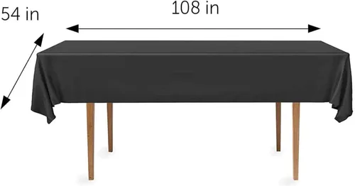 Miniatura 4 de Mantel de plástico desechable, paquete de 5 manteles de 54 x 108 pulgadas, para fiestas, pícnic, boda, decorativo, manteles, a prueba de fugas