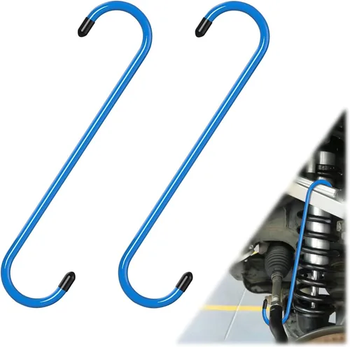 Miniatura 23 de 2 ganchos para pinzas de freno con puntas de goma, acero duradero, herramientas automotrices a prueba de óxido para frenado, eje, suspensión