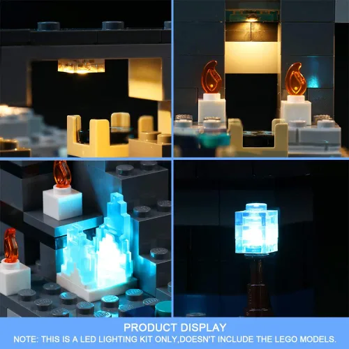 Miniatura 3 de VONADO Kit de luces LED compatible con Lego Minecraft The Deep Dark Battle 21246 (sin modelo), kit de iluminación de construcción compatible
