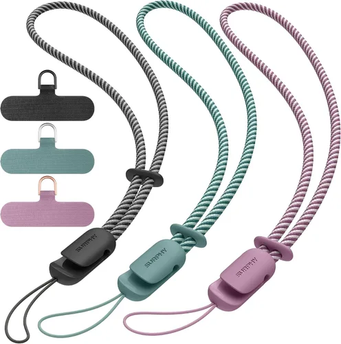 Miniatura 29 de SURPHY Paquete de 3 correas de muñeca para teléfono con lengüeta de sujeción para teléfono celular, correa para teléfono celular, correa para A