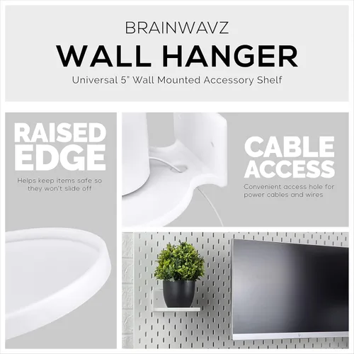 Miniatura 5 de BRAINWAVZ Soporte flotante redondo de 5 pulgadas para cámaras de seguridad, monitores de bebé, altavoces, plantas, juguetes y más, soporte universal