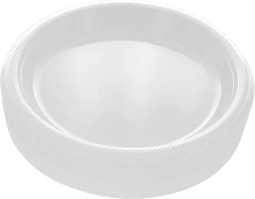 Miniatura 18 de Amcrate Platos desechables de plástico, negro, 10.4 pulgadas, fuertes y resistentes para fiestas, cenas, vacaciones, picnic, viajes, paquete de 50