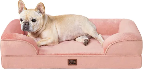 Miniatura 41 de EHEYCIGA - Cama ortopédica para perro grande, impermeable, de espuma viscoelástica y espuma tipo caja de huevos, bordes elevados, antideslizante