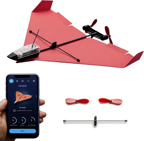 POWERUP 4.0 El kit de avión de papel de próxima generación controlado por teléfono inteligente, controlado por RC. Fácil de volar con piloto