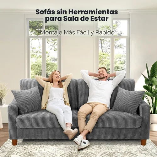 Miniatura 6 de Kidirect Silla de acento extragrande de 35.5 pulgadas, sillas de sala de montaje fácil, silla de lectura de pana para dormitorio, sillas de acento