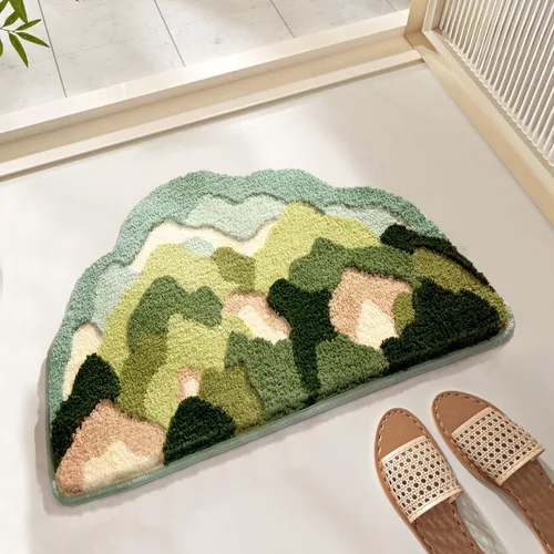 Alfombra de baño de musgo, ultra suave, absorbente de hojas, alfombra de ducha de musgo, alfombra de área antideslizante para dormitorio, alfombra