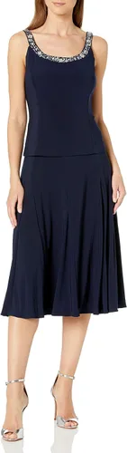 Miniatura 3 de Alex Evenings Vestido tipo chaqueta de 2 piezas para mujer con ribete de lentejuelas