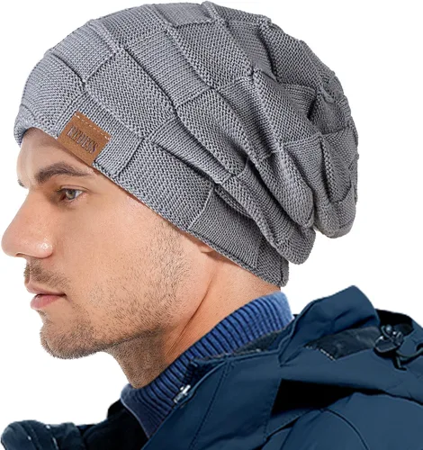 Miniatura 5 de REDESS Gorro para hombre y mujer, gorro de invierno cálido, gorro de punto holgado grueso