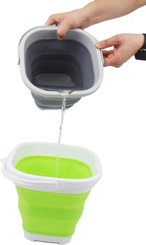 Miniatura 6 de SAMMART Cubo de plástico plegable súper mini cuadrado de 2.6 L (0.68 galones) - Tina cuadrada plegable - Cubo de agua portátil para pesca - Maceta