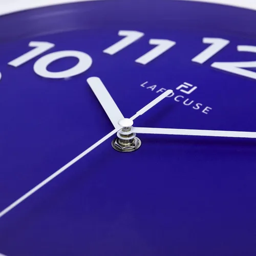 Miniatura 6 de Lafocuse Reloj de pared azul con números 3D de 12 pulgadas para decoración de sala de estar, moderno reloj de pared de cocina funciona