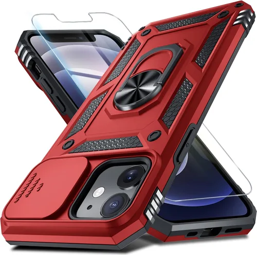 Miniatura 24 de Janmitta - Funda para iPhone 14 Pro con cubierta deslizante para lente de cámara incorporada + protector de pantalla, funda de cuerpo completo