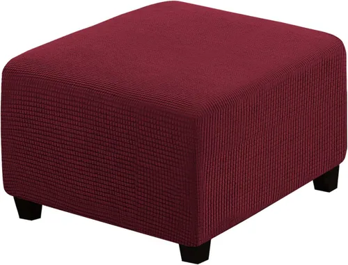 Miniatura 28 de H.VERSAILTEX Funda otomana rectangular de 29 a 34 pies para reposapiés, fundas protectoras para reposapiés, con tela jacquard elástica, gruesa