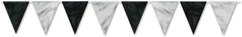 Beistle Guirnalda de borlas de 8 pies-BLK/SI, 11 pulgadas x 12 pies, negro/plata