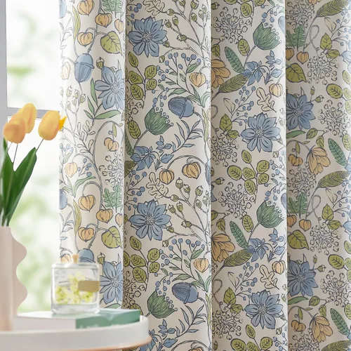 Miniatura 12 de jinchan Cortinas de Guardería 95% Blackout Rosa 63 Pulgadas de Largo Cortinas Florales para Habitación de Niñas, Cortinas de Estilo Granja para Sala