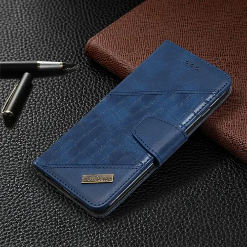 Miniatura 4 de jioeuinly Funda compatible con Celular Kalley Element 5+Plus Funda para teléfono con soporte con tapa de costura estilo cartera Funda azul