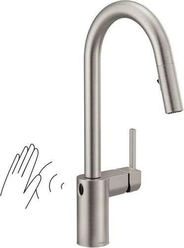 Miniatura 11 de Moen Align Grifo de cocina Motionsense Wave con un solo sensor sin contacto, de un mango de arco alto moderno con acoplamiento de reflejo