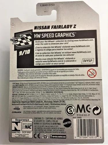 Miniatura 2 de Hot Wheels 2018 50th Anniversary Speed Graphics Nissan Fairlady Z 154/365, blanco