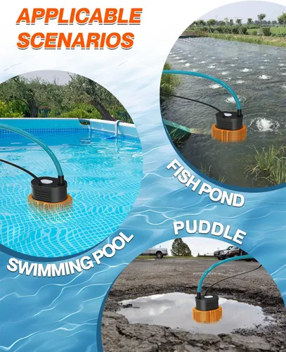 Miniatura 7 de AgiiMan Bomba de Cubierta de Piscina Sobre el Suelo - Bomba Sumergible para Sumidero de Natación Enterrada, Eliminación de Agua con Manguera