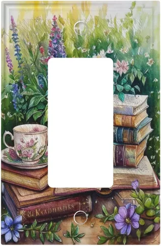 Miniatura 55 de Cubiertas Decorativas de Arte para Interruptores de Luz, Hojas de Otoño, Placa de Pared de Palanca Individual, Cubierta Decorativa de Interruptor