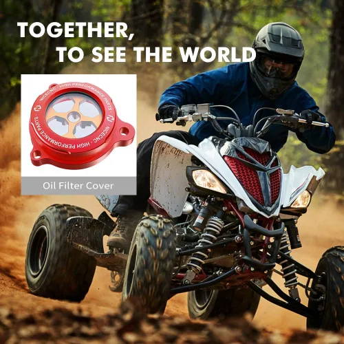 Miniatura 7 de NICECNC Tapa de Filtro de Aceite Transparente Compatible con Yamaha Raptor 700 2013 2015-2026, Raptor 700R 2009, 2011-2026, Raptor 700R SE 2010-2026