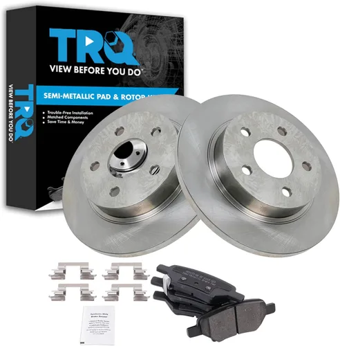 Miniatura 137 de TRQ Juego de pastillas de freno semimetálicas traseras y rotores compatibles con Chevrolet Trailblazer 02-06 Trailblazer EXT 04-06 SSR 02-07 GMC