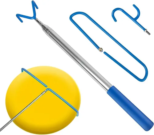 Miniatura 8 de Disco de golf retriever poste con 3 ganchos telescópico disco Golf herramienta recuperador de discos de golf para disco de agua Accesorios de golf